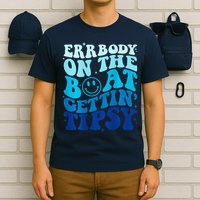 Errbody On The Boat Gettin Tipsy Retro Summer Waving T-Shirt