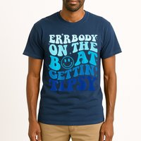 Errbody On The Boat Gettin Tipsy Retro Summer Waving Tall T-Shirt