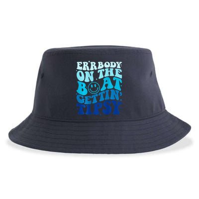 Errbody On The Boat Gettin Tipsy Retro Summer Waving Sustainable Bucket Hat