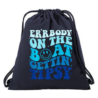 Errbody On The Boat Gettin Tipsy Retro Summer Waving Drawstring Bag