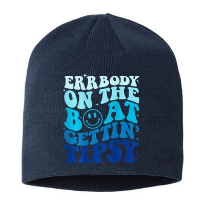Errbody On The Boat Gettin Tipsy Retro Summer Waving Sustainable Beanie