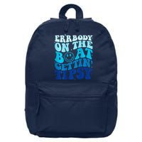 Errbody On The Boat Gettin Tipsy Retro Summer Waving 16 in Basic Backpack