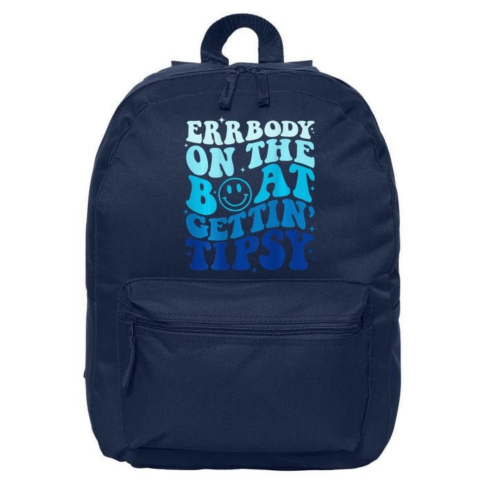 Errbody On The Boat Gettin Tipsy Retro Summer Waving 16 in Basic Backpack
