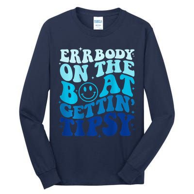 Errbody On The Boat Gettin Tipsy Retro Summer Waving Tall Long Sleeve T-Shirt