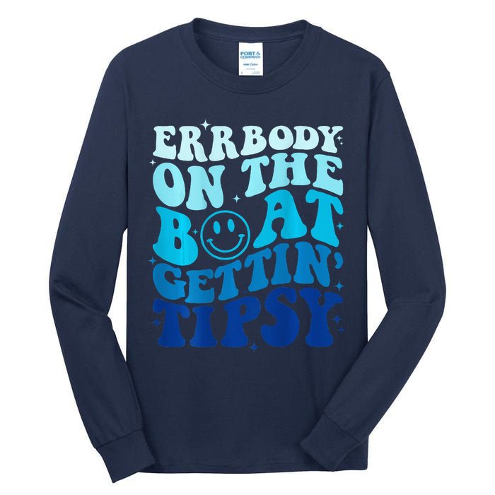 Errbody On The Boat Gettin Tipsy Retro Summer Waving Tall Long Sleeve T-Shirt