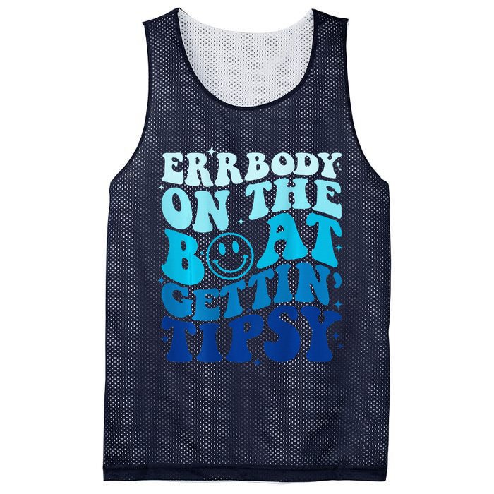 Errbody On The Boat Gettin Tipsy Retro Summer Waving Mesh Reversible Basketball Jersey Tank