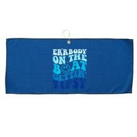 Errbody On The Boat Gettin Tipsy Retro Summer Waving Large Microfiber Waffle Golf Towel