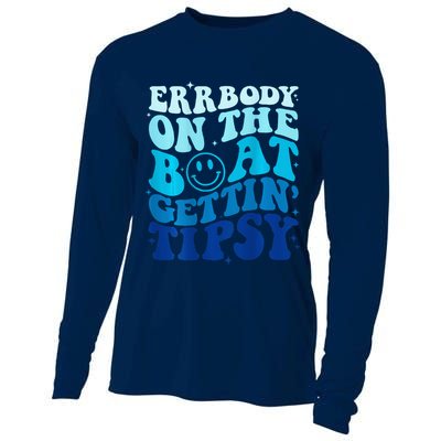 Errbody On The Boat Gettin Tipsy Retro Summer Waving Cooling Performance Long Sleeve Crew