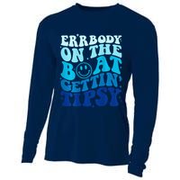 Errbody On The Boat Gettin Tipsy Retro Summer Waving Cooling Performance Long Sleeve Crew