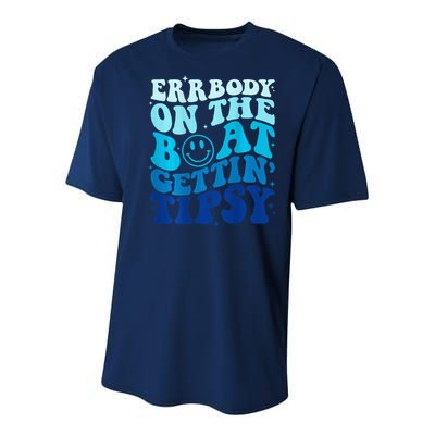 Errbody On The Boat Gettin Tipsy Retro Summer Waving Youth Performance Sprint T-Shirt