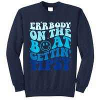Errbody On The Boat Gettin Tipsy Retro Summer Waving Tall Sweatshirt