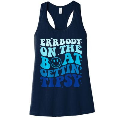 Errbody On The Boat Gettin Tipsy Retro Summer Waving Womens Tank Top