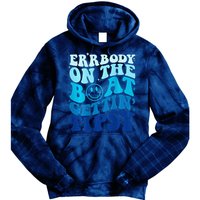 Errbody On The Boat Gettin Tipsy Retro Summer Waving Tie Dye Hoodie