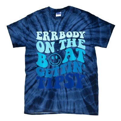 Errbody On The Boat Gettin Tipsy Retro Summer Waving Tie-Dye T-Shirt