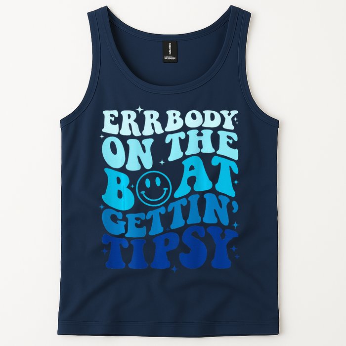 Errbody On The Boat Gettin Tipsy Retro Summer Waving Tank Top