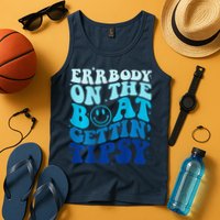 Errbody On The Boat Gettin Tipsy Retro Summer Waving Tank Top