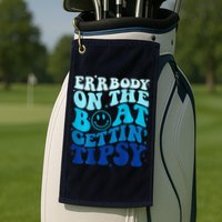 Errbody On The Boat Gettin Tipsy Retro Summer Waving Golf Towel
