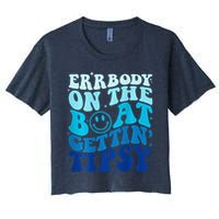 Errbody On The Boat Gettin Tipsy Retro Summer Waving Crop Top