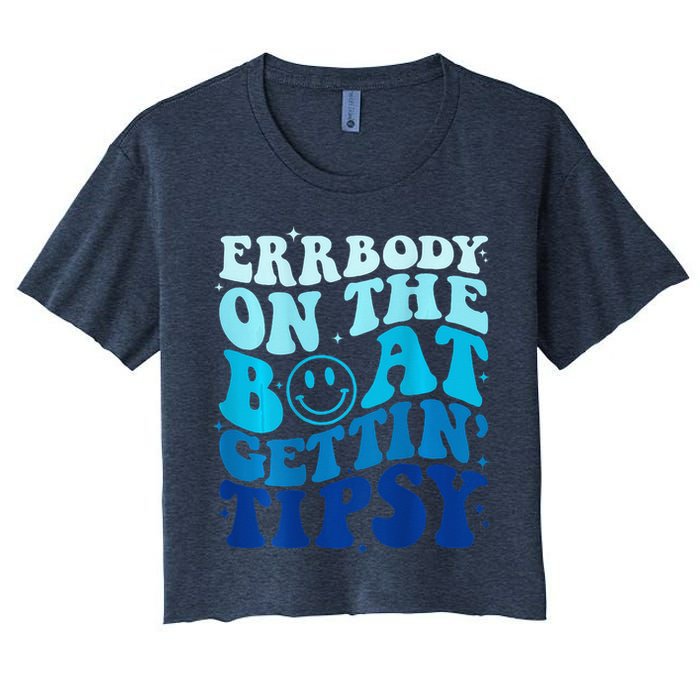 Errbody On The Boat Gettin Tipsy Retro Summer Waving Crop Top