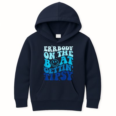 Errbody On The Boat Gettin Tipsy Retro Summer Waving Kids Hoodie