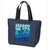 Errbody On The Boat Gettin Tipsy Retro Summer Waving Zip Tote Bag