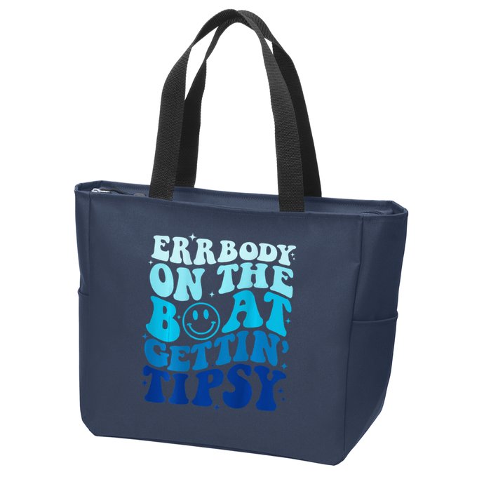 Errbody On The Boat Gettin Tipsy Retro Summer Waving Zip Tote Bag