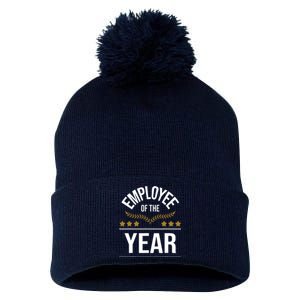 Employee Of The Year Boss Staff Employee Appreciation Pom Pom 12in Knit Beanie