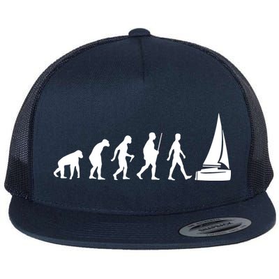 Evolution Of The Sailor Funny Sailing Evolution Flat Bill Trucker Hat
