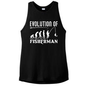 Evolution Of The Fishman Funny Fisherman Ladies PosiCharge Tri-Blend Wicking Tank