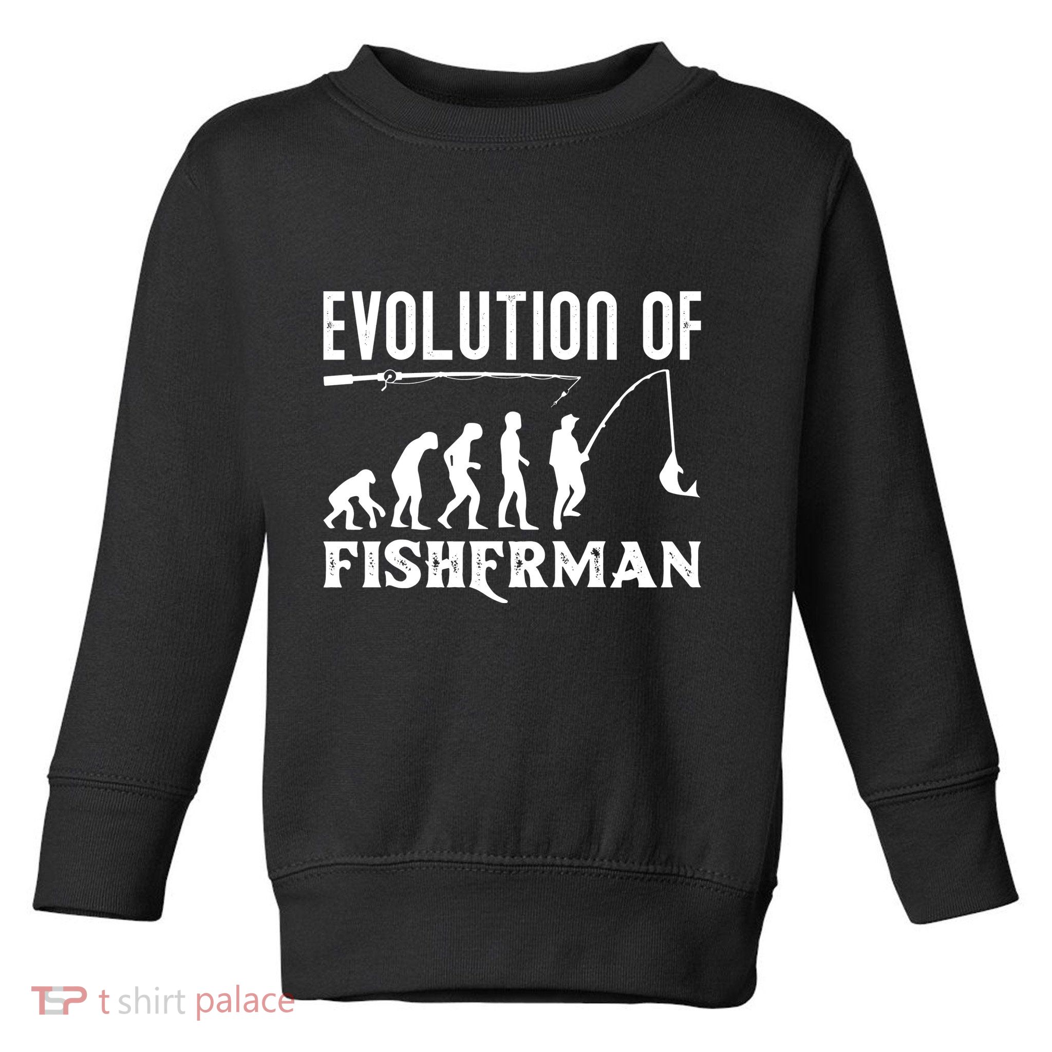 Evolution Of The Fishman Funny Fisherman Toddler Sweatshirt