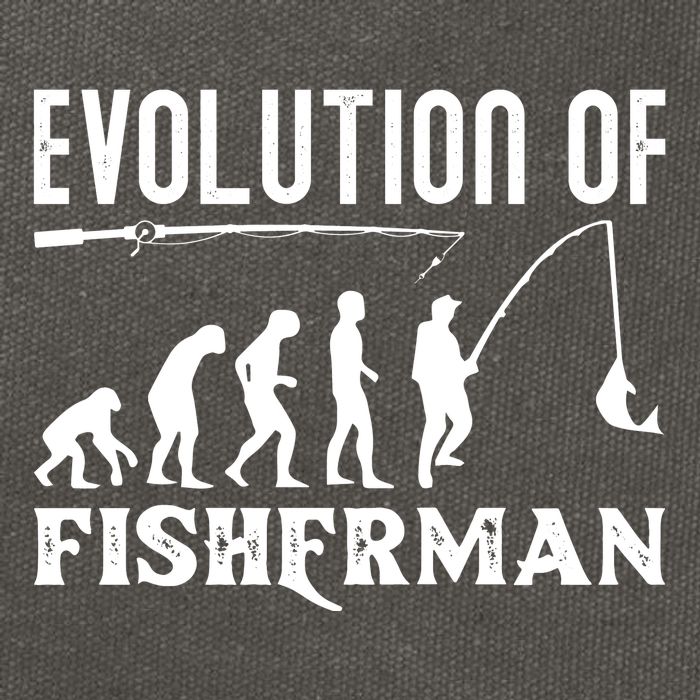 Evolution Of The Fishman Funny Fisherman Cotton Canvas Backpack