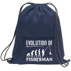 Evolution Of The Fishman Funny Fisherman Sweatshirt Cinch Pack Bag