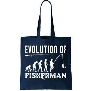 Evolution Of The Fishman Funny Fisherman Tote Bag