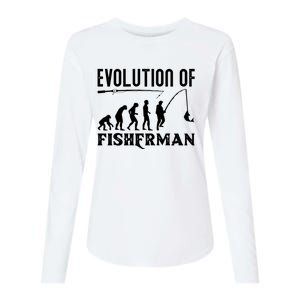 Evolution Of The Fishman Funny Fisherman Womens Cotton Relaxed Long Sleeve T-Shirt