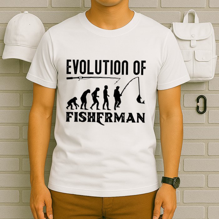 Evolution Of The Fishman Funny Fisherman T-Shirt
