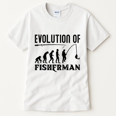 Evolution Of The Fishman Funny Fisherman Tall T-Shirt