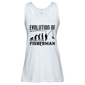 Evolution Of The Fishman Funny Fisherman Ladies Essential Flowy Tank