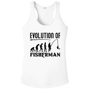 Evolution Of The Fishman Funny Fisherman Ladies PosiCharge Competitor Racerback Tank