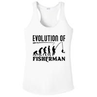 Evolution Of The Fishman Funny Fisherman Ladies PosiCharge Competitor Racerback Tank