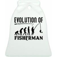 Evolution Of The Fishman Funny Fisherman Ceramic Bell Ornament