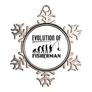 Evolution Of The Fishman Funny Fisherman Metallic Star Ornament