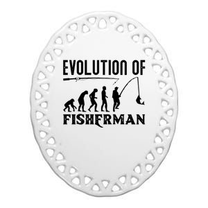 Evolution Of The Fishman Funny Fisherman Ceramic Oval Ornament