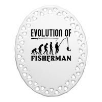 Evolution Of The Fishman Funny Fisherman Ceramic Oval Ornament