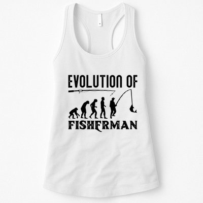 Evolution Of The Fishman Funny Fisherman Womens Tank Top