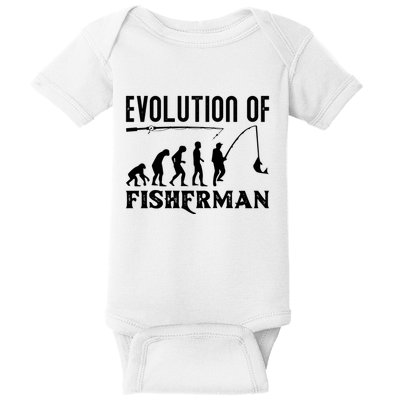 Evolution Of The Fishman Funny Fisherman Baby Bodysuit