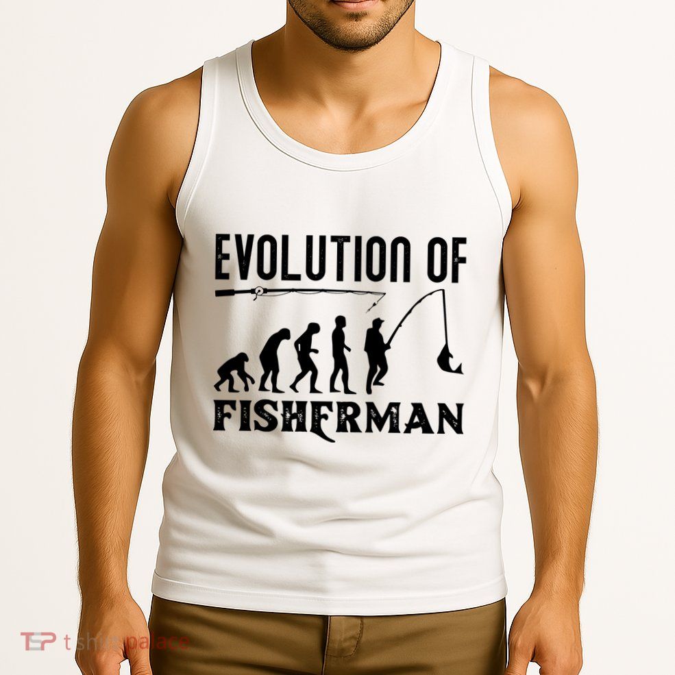Evolution Of The Fishman Funny Fisherman Tank Top