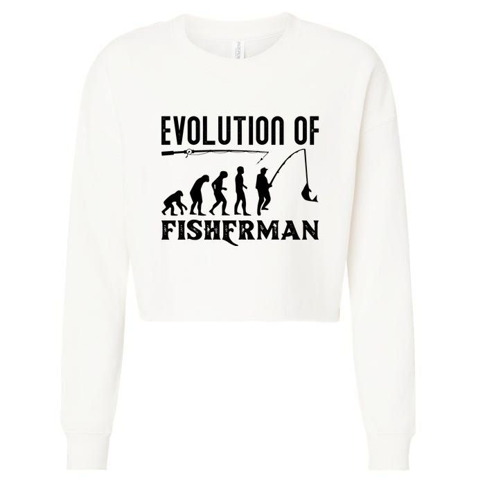 Evolution Of The Fishman Funny Fisherman Cropped Pullover Crew