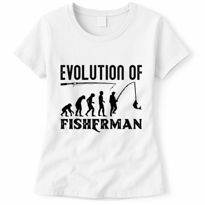 Evolution Of The Fishman Funny Fisherman Womens T-Shirt