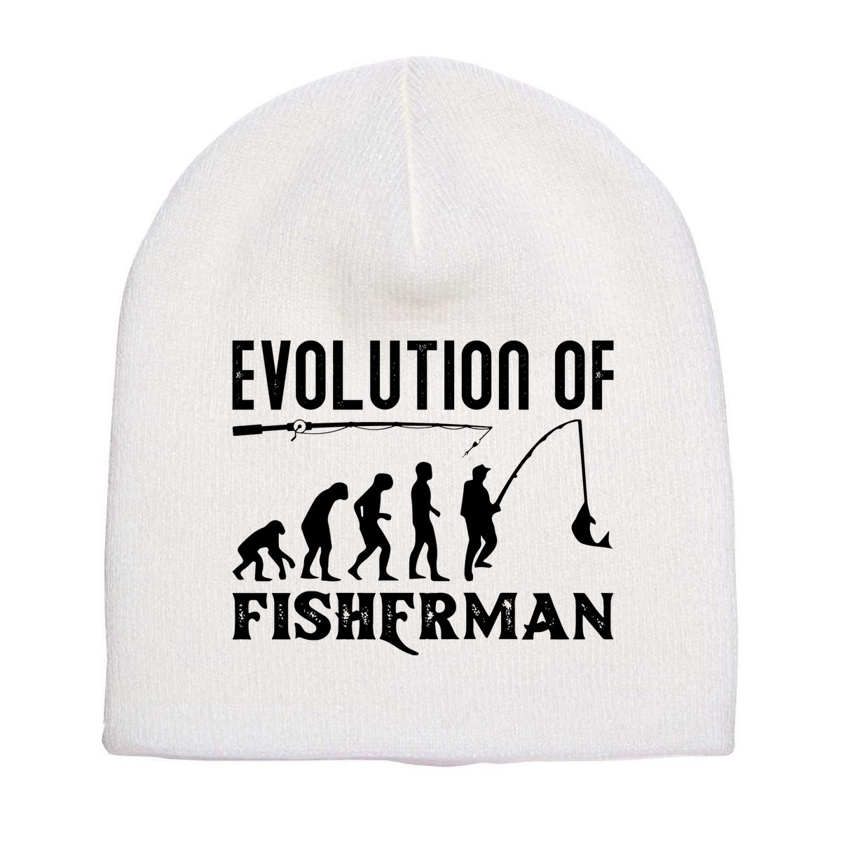 Evolution Of The Fishman Funny Fisherman Short Acrylic Beanie