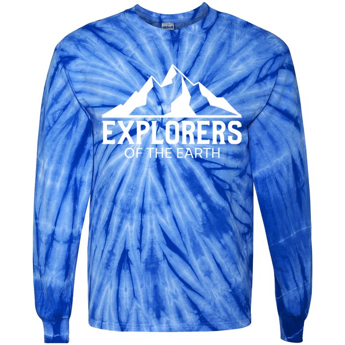 Explorers Of The Earth For Nature Lovers Illustration Gift Tie-Dye Long Sleeve Shirt